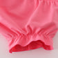 Pink bow tie embroidery ruffle bloomer set