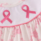 Pink bow tie embroidery ruffle shorts set