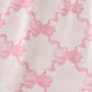 Pink bow tie embroidery ruffle shorts set