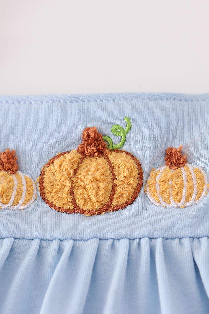 Blue pumpkin french knot dress