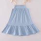 Blue pumpkin french knot dress
