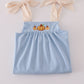 Blue pumpkin french knot dress