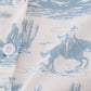 Blue cowboy print button down shirt