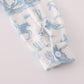Blue cowboy print button down shirt