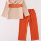 Rust isaiah embroidery pants set