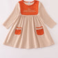 Rust isaiah embroidery dress