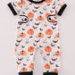 Black pumpkin print romper