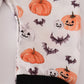 Black pumpkin print romper