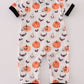 Black pumpkin print romper