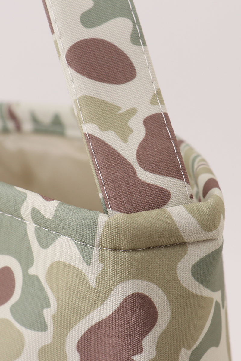 Green camouflage basket