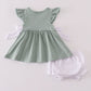 Sage ruffle bloomer set
