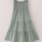 Sage smocked tiered mom dress