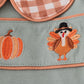 Sage turkey pumpkin embroidery bloomer set