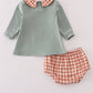 Sage turkey pumpkin embroidery bloomer set