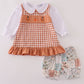 Fall floral print turkey pumpkin embroidery 3pc set