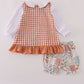 Fall floral print turkey pumpkin embroidery 3pc set