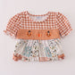 Fall floral print turkey pumpkin embroidery dress