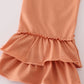 Fall floral print turkey pumpkin embroidery ruffle pants set