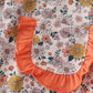 Floral embroidery smocked romper