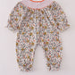Floral embroidery smocked romper