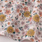 Floral embroidery smocked ruffle pants set