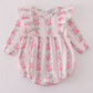 Pink floral print ruffle bubble