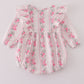 Pink floral print ruffle bubble