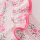 Pink floral print ruffle bloomer set