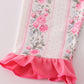 Pink floral print pants set