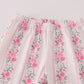 Pink floral print pants set