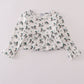 Green duck print rufle dress