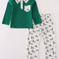 Green duck print pants set