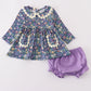 Purple floral lace bloomer set