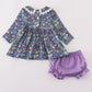 Purple floral lace bloomer set