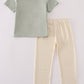Puppy embroidery smocked pants set