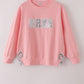 Pink MINI bow glitter mom&me top