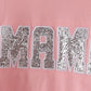 Pink MINI bow glitter mom&me top