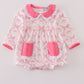 Pink bow tie pumpkin print bubble