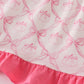 Pink bow tie pumpkin print dress