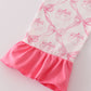 Pink bow tie pumpkin print ruffle pajamas set