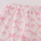 Pink bow tie pumpkin print ruffle pajamas set