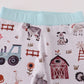 Blue family farm pajamas bamboo pants set