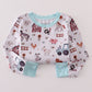 Blue family farm pajamas bamboo pants set
