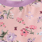 Purple floral print bamboo pajamas pants set