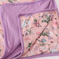 Purple floral print bamboo blanket