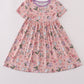 Purple floral print bamboo dress