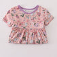 Purple floral print bamboo dress