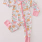 Pink pumpkin bamboo pajamas romper