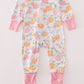 Pink pumpkin bamboo pajamas romper