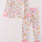 Pink pumpkin bamboo pajamas set